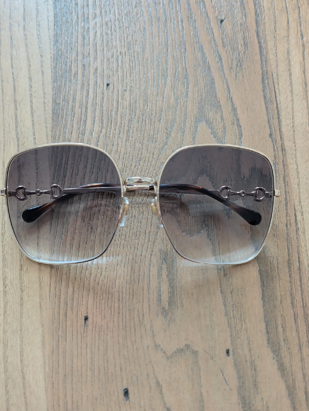 Oversized Gucci Square Sunglasses in Gold (Custom Lenses)